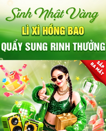 Banner lì xì sinh nhật vàng OK9 Mobi